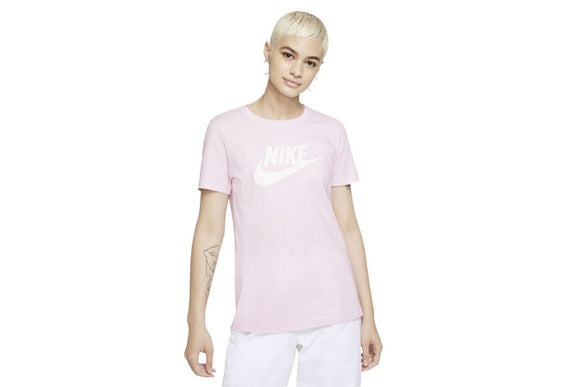NNEKG Womens Sportswear Essential Icon Futura Tee (Regal Pink White Size XL)