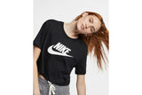NNEKG Womens Sportswear Essential Icon Futura Crop Tee (Black White Size L)