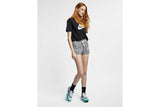 NNEKG Womens Sportswear Essential Icon Futura Crop Tee (Black White Size S)