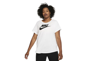 NNEKG Womens Sportswear Essential Futura Plus Tee (White Black Size 2X)