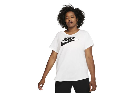 NNEKG Womens Sportswear Essential Futura Plus Tee (White Black Size 3X)