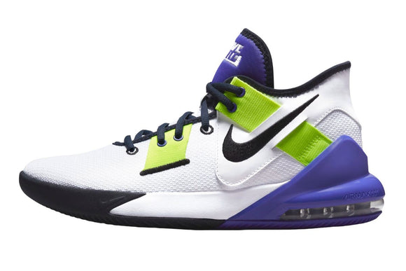NNEKG Mens Air Max Impact 2 Basketball Shoes (White Black Indigo Burst Volt Dark Obsidian Size 12 US)