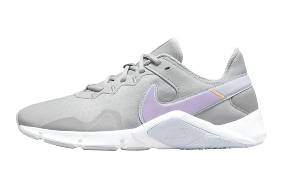 NNEKG Womens Legend Essential 2 Running Shoes (Wolf Grey Lilac Ghost Atomic Orange White Pure Platinum Size 9.5 US)