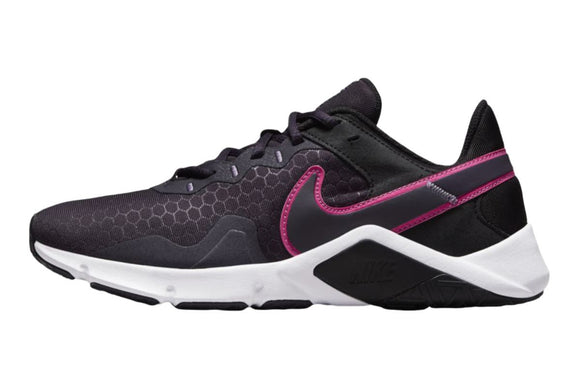 NNEKG Womens Legend Essential 2 Training Shoes (Black Hyper Pink Cave Purple Lilac White Size 9.5 US)