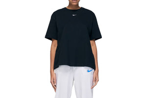 NNEKG Womens Sportswear Essential Boyfriend Short Sleeve Top (Black White Size L)
