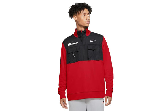 NNEKG Mens Sportswear Air Half Zip Jacket (University Red Black White Size S)