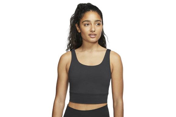NNEKG Womens The Yoga Luxe Crop Tank (Black Dark Smoke Grey Size L)