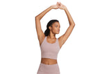 NNEKG Womens Yoga Luxe Crop Tank (Smokey Mauve Heather Smokey Mauve Size S)