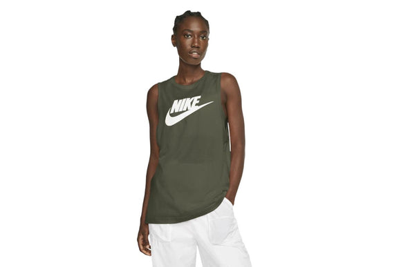 NNEKG Womens Sportswear Futura Muscle Tank (Medium Olive White Size XL)