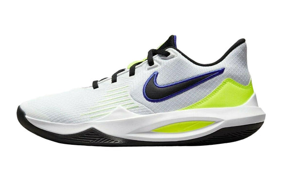NNEKG Mens Precision V Basketball Shoes (White Black Barely Volt Volt Indigo Burst Size 13 US)