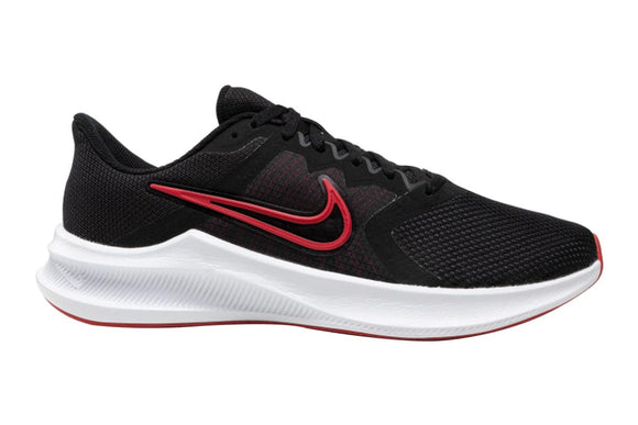NNEKG Mens Downshifter 11 Running Shoes (Black University Red White Dark Smoke Grey Size 11.5 US)