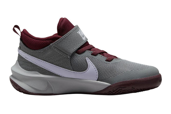 NNEKG Girls Team Hustle D 10 PS Basketball Shoes (Smoke Grey Pure Violet Dark Beetroot Light Smoke Green Size 12C US)