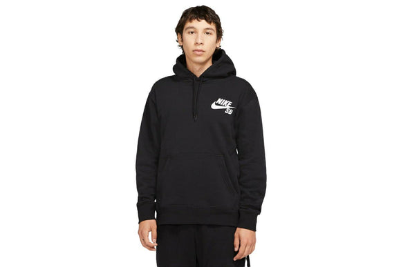 NNEKG Mens SB Icon Essential Pull Over Hoodie (Black White Size L)