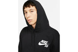 NNEKG Mens SB Icon Essential Pull Over Hoodie (Black White Size XL)