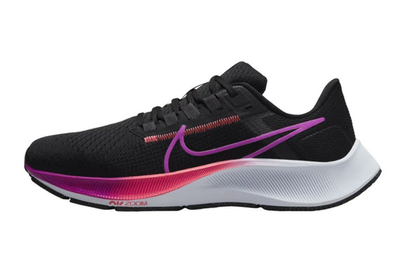 NNEKG Womens Air Zoom Pegasus 38 Running Shoes (Black Hyper Violet Off Noir Flash Crimson Football Grey White Size 9.5 US)