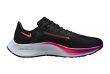 NNEKG Womens Air Zoom Pegasus 38 Running Shoes (Black Hyper Violet Off Noir Flash Crimson Football Grey White Size 9.5 US)
