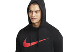 NNEKG Mens Dri FIT Swoosh Pull Over Hoodie (Black Habanero Red Size S)