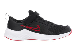 NNEKG Boys Downshifter 11 Pre School Velcro Running Shoes (Black University Red Dark Smoke Grey White Size 12C US