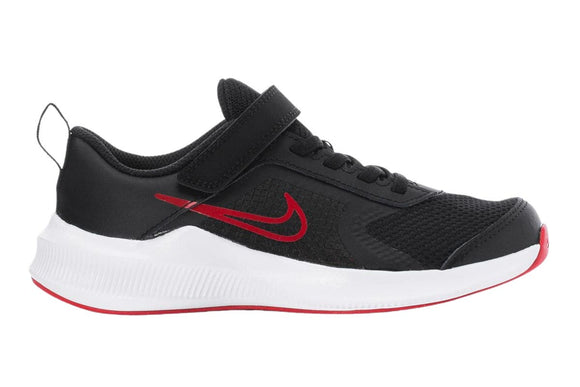 NNEKG Boys Downshifter 11 Pre School Velcro Running Shoes (Black University Red Dark Smoke Grey White Size 12C US
