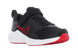 NNEKG Boys Downshifter 11 Pre School Velcro Running Shoes (Black University Red Dark Smoke Grey White Size 12C US
