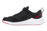 NNEKG Boys Downshifter 11 Pre School Velcro Running Shoes (Black University Red Dark Smoke Grey White Size 12C US