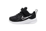 NNEKG Boys Downshifter 11 Toddler Velcro Running Shoes (Black White Size 6C US)
