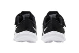 NNEKG Boys Downshifter 11 Toddler Velcro Running Shoes (Black White Size 8C US)