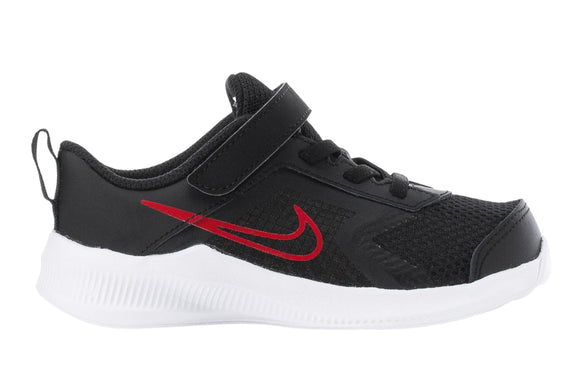 NNEKG Boys Downshifter 11 Toddler Velcro Running Shoes (Black University Red Dark Smoke Grey White Size 6C US)
