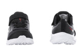 NNEKG Boys Downshifter 11 Toddler Velcro Running Shoes (Black University Red Dark Smoke Grey White Size 6C US)