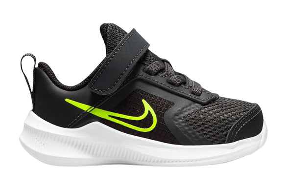 NNEKG Boys Downshifter 11 Toddler Velcro Running Shoes (Dark Smoke Grey Vo Light Black White Size 6C US)