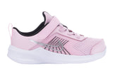 NNEKG Girls Downshifter 11 Toddler Velcro Running Shoes (Pink Foam Metallic Silver Black White Size 9C US)