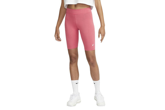 NNEKG Womens Sportswear Essential Mid Rise Bike Shorts (Archaeo Pink White Size XS)