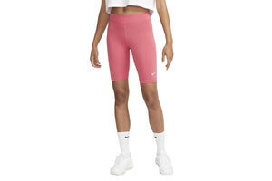 NNEKG Womens Sportswear Essential Mid Rise Bike Shorts (Archaeo Pink White Size L)