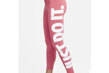 NNEKG Womens Sportswear Essential GX Just Do It High Rise Leggings (Archaeo Pink White Size L)