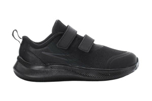 NNEKG Boys Star Runner 3 Toddler Velcro Running Shoes (Black Black Dark Smoke Grey Size 5C US)