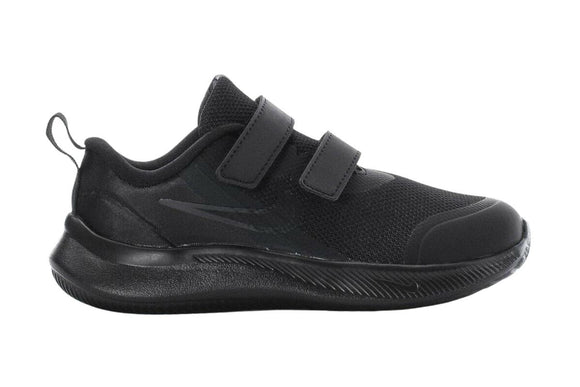 NNEKG Boys Star Runner 3 Toddler Velcro Running Shoes (Black Black Dark Smoke Grey Size 8C US)