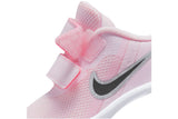 NNEKG Girls Star Runner 3 Toddler Velcro Running Shoes (Pink Foam Black Metallic Silver Size 5C US)