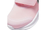 NNEKG Girls Star Runner 3 Toddler Velcro Running Shoes (Pink Foam Black Metallic Silver Size 5C US)