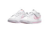 NNEKG Toddler Girls Court Legacy BTV Velcro Shoes (White Pink Foam Size 4 US)