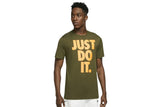 NNEKG Mens Sportswear Just Do It Icon Tee (Rough Green Total Orange Size L)