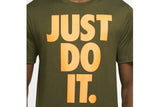 NNEKG Mens Sportswear Just Do It Icon Tee (Rough Green Total Orange Size M)