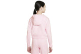 NNEKG Girls Sportswear Club French Terry Crop Hoodie (Pink Foam White Size S)
