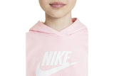 NNEKG Girls Sportswear Club French Terry Crop Hoodie (Pink Foam White Size S)
