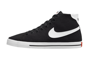 NNEKG Womens Court Legacy Canvas Mid Casual Shoes (Black White Team Orange Size 8 US)