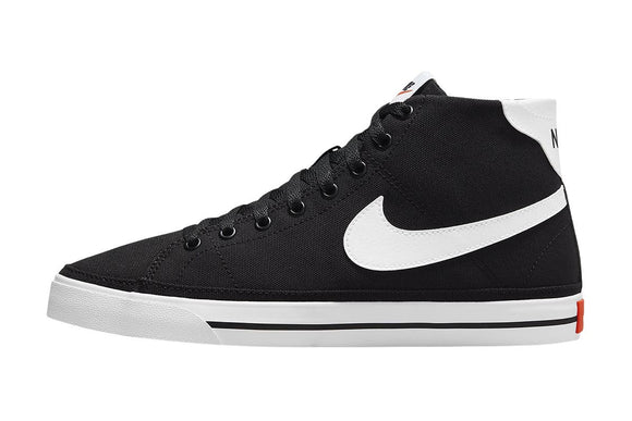 NNEKG Womens Court Legacy Canvas Mid Casual Shoes (Black White Team Orange Size 8 US)