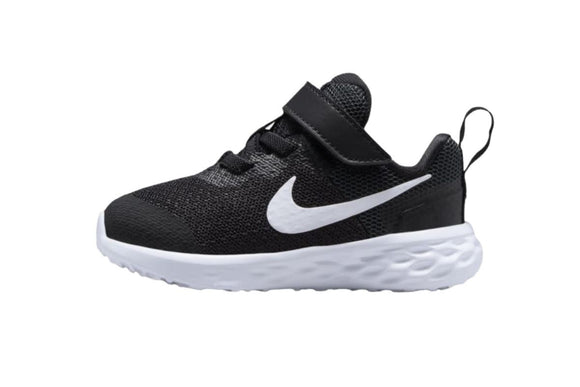 NNEKG Kids Revolution 6 Toddler Velcro Running Shoes (Black White Dark Smoke Grey Size 9 US)