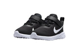 NNEKG Kids Revolution 6 Toddler Velcro Running Shoes (Black White Dark Smoke Grey Size 8 US)