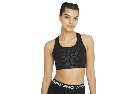 NNEKG Womens Pro Dri FIT Swoosh Leopard Shine Bra (Black Clear Size XL)