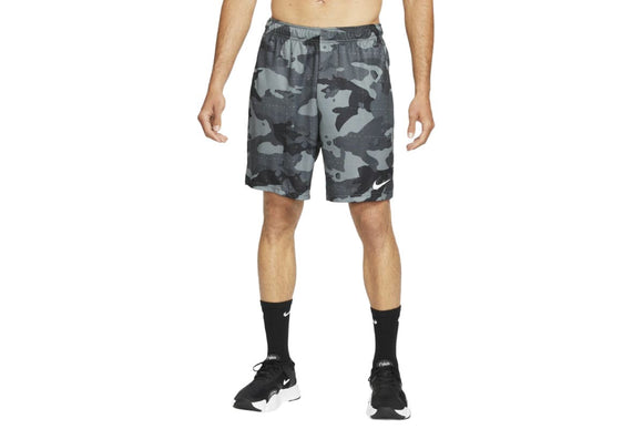 NNEKG Mens DRI FIT Camo All Over Print 5.0 Shorts (Smoke Grey White Size 2XL)