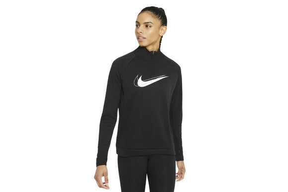 NNEKG Womens Dri FIT Swoosh Run Half Zip Layer Top (Black White Size M)
